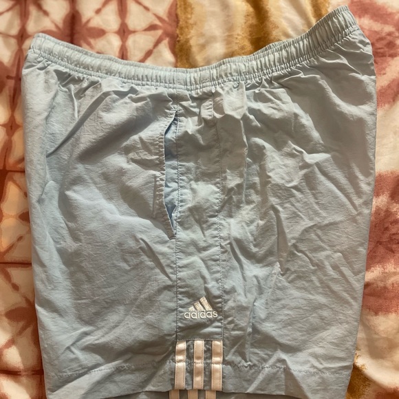 adidas Pants - Adidas Light Blue Athletic Shorts